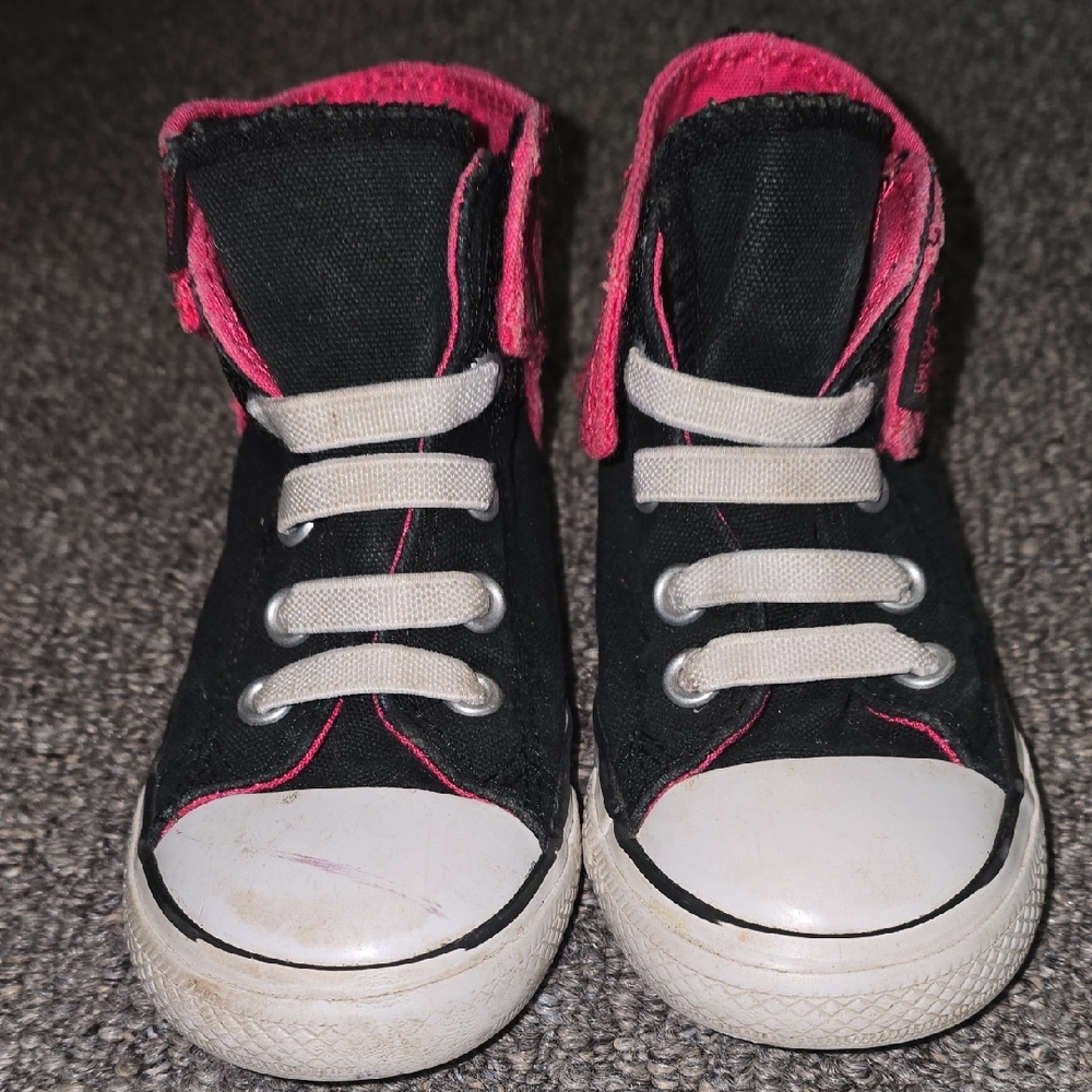Converse Black and Pink Canvas Sneakers